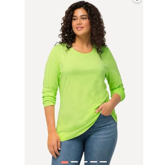 Ulla Popken Womans Shirt 20/22 Basic Round Neck Long Sleeve Soft Cotton Tee - Picture 3 of 7